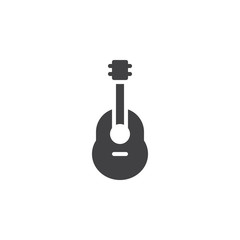 Acoustic guitar icon vector, filled flat sign, solid pictogram isolated on white. Ukulele symbol, logo illustration.