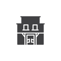 Public house icon vector, filled flat sign, solid pictogram isolated on white. Pub symbol, logo illustration.