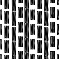 Black and white painted stripes. Seamless geometric pattern. Bright colors and simple shapes. Trendy seamless pattern designs.