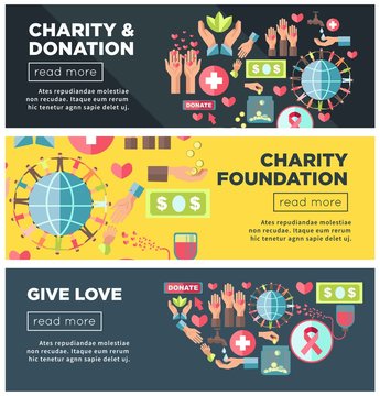 Charity And Donation Foundation Promo Internet Posters Templates