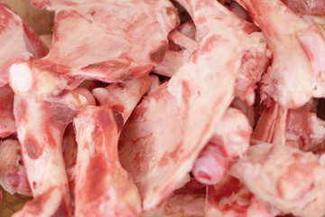 fresh pork on market