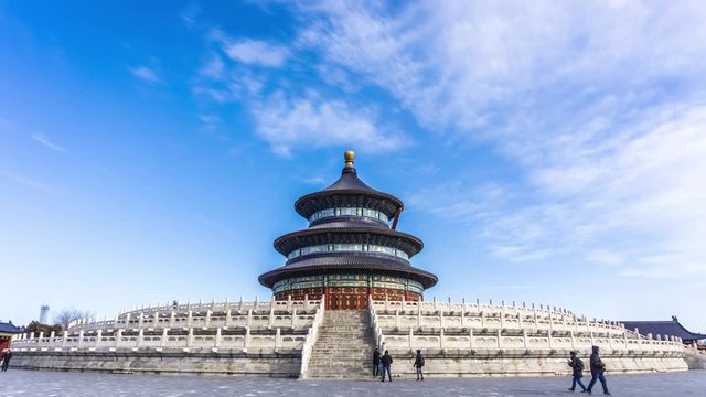 timelapse from Temple of Heaven in beijing china