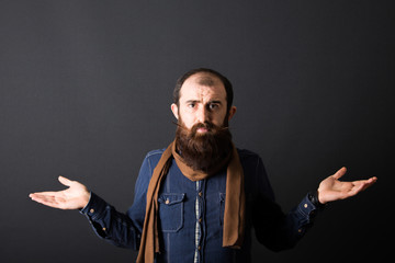 male model shoots in studio environment