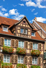 Colmar. Maisons typiques alsaciennes à colombages, Haut Rhin, Alsace. Grand Est