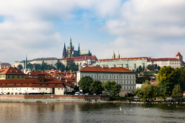 Fototapeta premium Prague,Czech Republic - October 16, 2016 : CityScape Of Praha Castle.