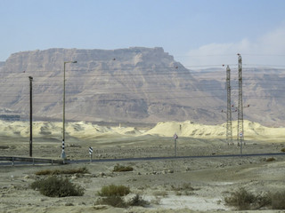 Near Jericho, Israel,  the mountains near the road Traveling to the Dead Sea.
