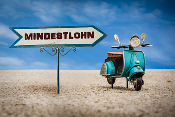 Obraz premium Schild 305 - Mindestlohn