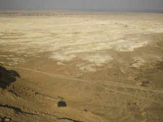 Masada, Israel, Landscape from the cableway of Masada - ancient fortress in the south-west coast of the Dead Sea in Israel.