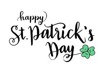 St. Patrick day celebration handwritten lettering