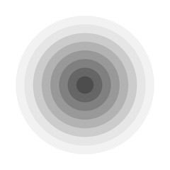 Grey concentric rings. Epicenter theme. Simple flat vector illustration.