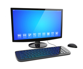 Desktop pc on white