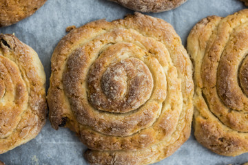 Cinnamon roll with raisins