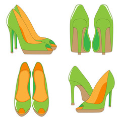 A pair of high-heeled shoes