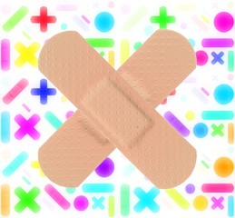 Various Colored Strips of ADHESIVE BANDAGES PLASTER - Medical Equipment - Colorful Pop Art Style 