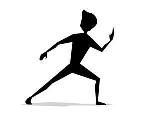 martial art man movement silhouette cartoon