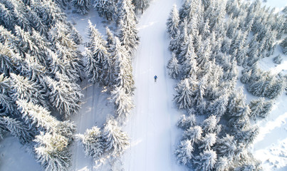 Rennsteig im Winter von oben