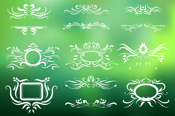 frame set of vintage elements. Vector decoration collection.