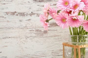 Gerbera with a large beautiful inflorescence is a wonderful decoration of any tying or decoration with cut flowers.