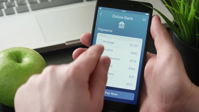 Paying bills using banking app