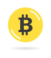 Bit coin crypto currency icon.