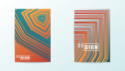 Covers vector design. Gradient pattern with outline geometric shapes. Flyers or posters concept.