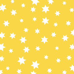 Fototapeta na wymiar Vector of kids pattern Star on yellow background