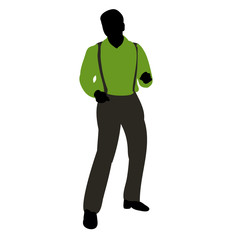 silhouette man standing on white background