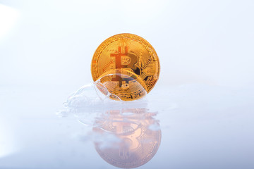 bitcoin. bitcoin in a soap bubble