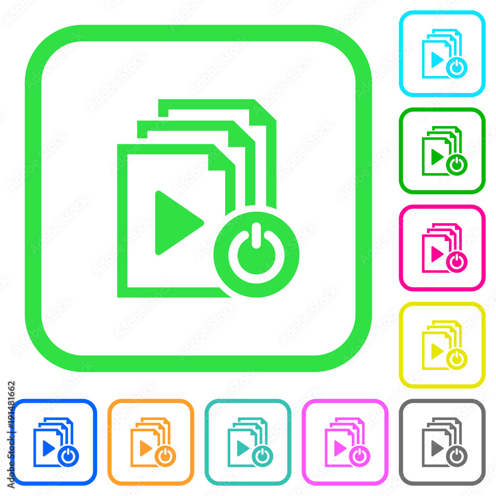 Poster exit from playlist vivid colored flat icons