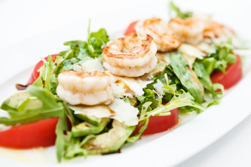 Fototapeta na wymiar Salad with shrimps