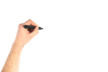 Man hand write something