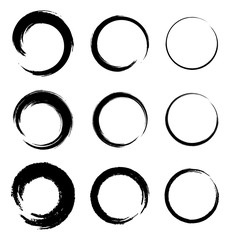 Set of Grunge Circle Stains. Vector design elements