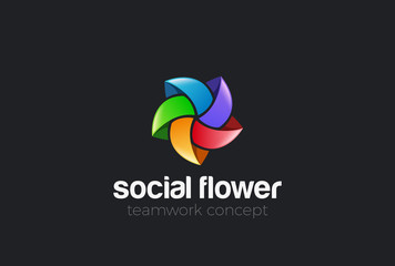 Social Star abstract Logo vector. Infinity Loop Teamwork icon