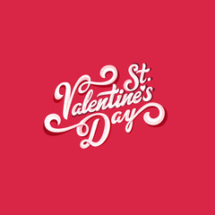 St. Valentines Day text vector Vintage Calligraphic Lettering