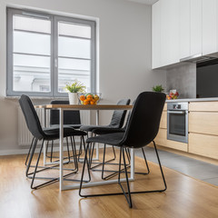 Modern kitchen with table