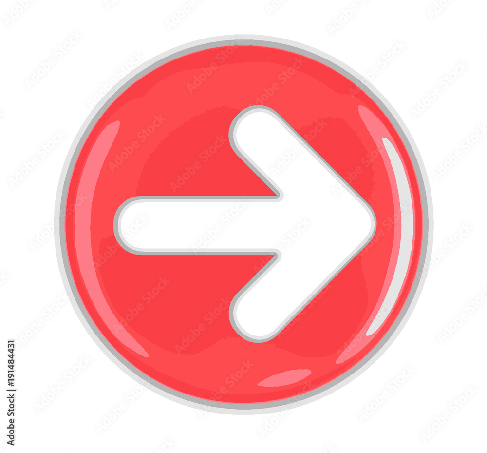 Poster button with arrow sign. image with clipping path