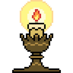 Fototapeta premium vector pixel art candle light