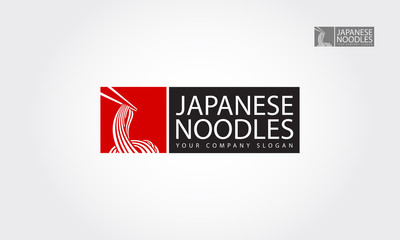 Japanese Noodles Vector Logo Template. Logo template suitable for Japanese restaurants.