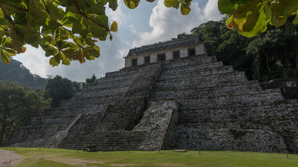 Old Pyramid in jungle in Palenque, Mexico