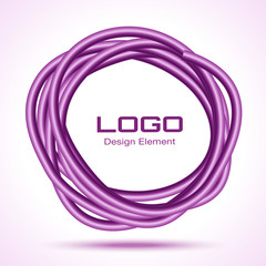 Violet Hand Drawn Thick Ware Circle. Vector illustration