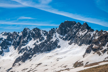 Mountain range. Summer hike to Bambaki. Caucasian reserve.
