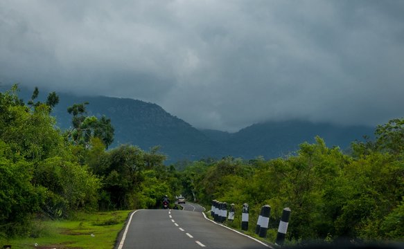 Road through the hills/mountains in Ooty