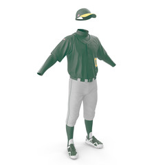 Baseball Clothes on white. 3D illustration