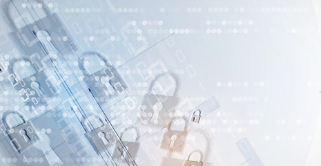 Technology security concept. Modern safety digital background