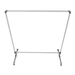 Empty Metall Clothing Display Rack on white. 3D illustration