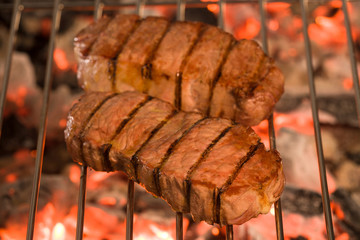 Grilled Steak on grill