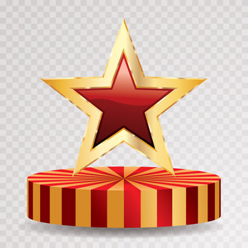 gold red star circus