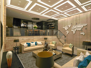 3d render of luxury house interior