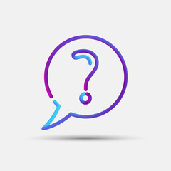 Faq, help, info, question, support blended interlaced creative line icon