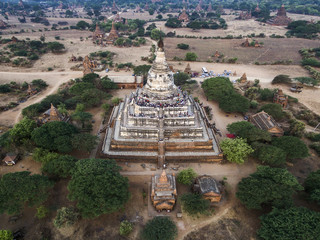 Shwesandaw pagoda complete structure aerial view before earthquake, Myanmar